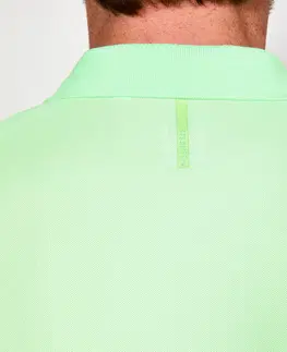 dresy Pánska golfová polokošeľa s krátkym rukávom WW500 reflexná zelená