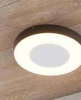 Vonkajšie stropné svietidlá Lucande Vonkajšie stropné LED svetlo Sora okrúhle snímač