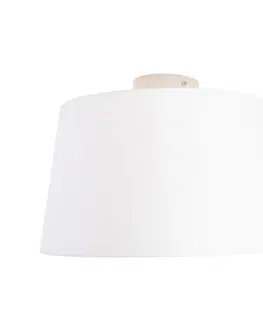 Stropne svietidla Stropné svietidlo s ľanovým tienidlom biele 35 cm - kombinované biele
