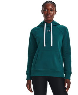 Dámske mikiny UNDER ARMOUR-Rival Fleece HB Hoodie-GRN-1356317-716 Zelená XS