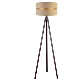 Lampy   - Stojacia lampa DUO 1xE27/60W/230V béžová/wenge 