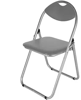 Čalúnené stoličky Skladacia stolička Atom Silver sivá