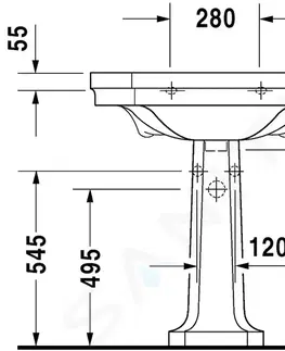 Kúpeľňa DURAVIT - 1930 Stĺp, 296 mm x 280 mm, biely – stĺp, s WonderGliss 08579000001