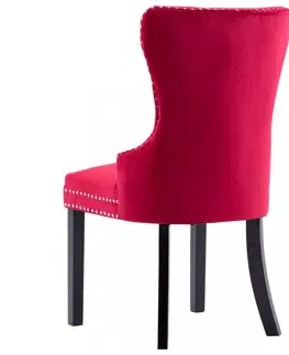 Jedálenské stoličky a kreslá Jedálenská stolička 2 ks zamat / kaučukovník Dekorhome Tmavo zelená