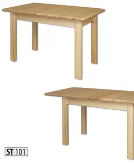 Jedálenské stoly ST101 Jedálenský stôl rozkladací 170, prírodná borovica