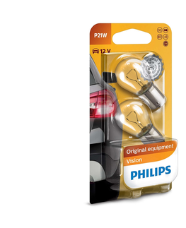 Žiarovky Philips SADA 2x Autožiarovka Philips VISION 12498B2 P21W BA15s/21W/12V 