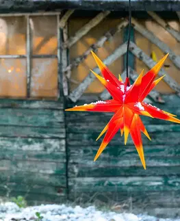 Vianočné svetelné hviezdy STERNTALER Hviezda do exteriéru, 18-cípa Ø 40 cm červená/žltá