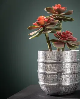 Dekorácie LuxD Sada dizajnových kvetináčov Malia strieborná
