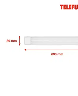 Stropné svietidlá Telefunken Stropné LED svetlo Maat, dĺžka 60 cm, biela, 840