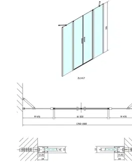 Sprchovacie kúty POLYSAN - ZOOM sprchové dvere 1800, číre sklo ZL1417