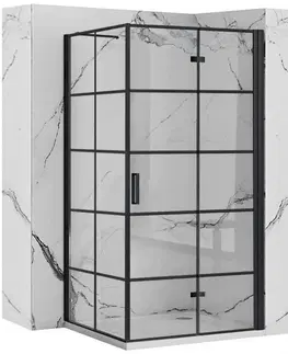 Sprchovacie kúty REA/S - Sprchovací kút Moliere dvere / stena 100x80 BLACK MOLDS100080B