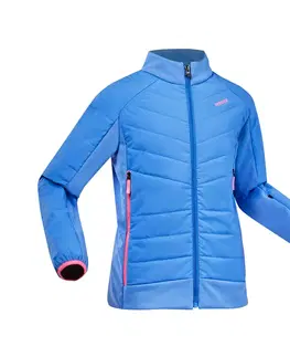 bundy a vesty Detská ľahká lyžiarska prešívaná bunda 900 modrá