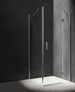 Sprchovacie kúty OMNIRES - MANHATTAN obdĺžnikový sprchovací kút s krídlovými dverami, 80 x 100 cm chróm / transparent /CRTR/ MH8010CRTR