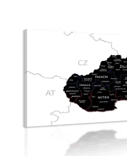 Obrazy mapy Obraz moderná mapa Slovenska