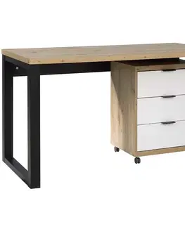 Moderné kancelárske stoly Set Max I Písací stôl + Skrinka na kolieskach