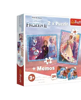 Puzzle Trefl detské puzzle Ľadové kráľovstvo 2x puzzle + memo 