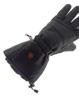 Zimné rukavice Kožené vyhrievané lyžiarske a moto rukavice Glovii GS5 čierna - XL