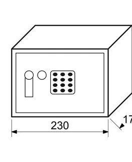 Trezory Oceľový trezor s elektronickým zámkom, číselnou klávesnicou a páčkou na otvorenie RS.17.EDK