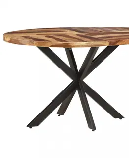 Jedálenské stoly Jedálenský stôl akácie / čierna Dekorhome 175x175x75 cm