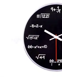 Hodiny Matematické hodiny - čierne, 30cm