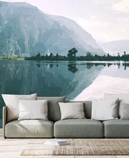 Samolepiace tapety Samolepiaca tapeta maľovaná scenéria horského jazera