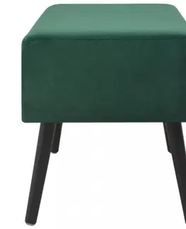 Lavice a stoličky Lavica so zásuvkami zamat Dekorhome Zelená