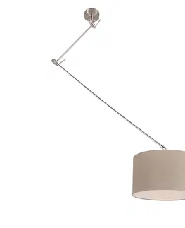 Zavesne lampy Závesná lampa oceľová s tienidlom nastaviteľná na 35 cm taupe - Blitz I.