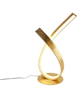 Stolove lampy Dizajnová stolná lampa zlatá 38,5 cm vrátane LED a stmievača - Belinda