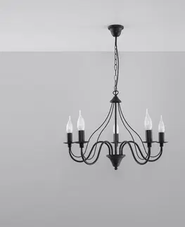 Lampy do obývačky Luster Minerwa 5 A-0218 čierna