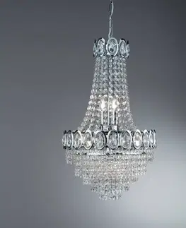 Lustre Searchlight Luster Limoges so závesom so sklenenými perlami