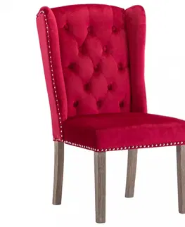 Jedálenské stoličky a kreslá Jedálenská stolička zamat / kaučukovník Dekorhome Ružová