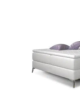 Postele NABBI Amika 180 čalúnená manželská posteľ s úložným priestorom biela