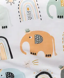 Obliečky 4home Detské bavlnené obliečky do postieľky Little elephant, 100 x 135 cm, 40 x 60 cm