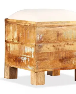 Lavice a stoličky Úložná lavice hnedá / krémová Dekorhome 40 cm