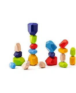 Drevené hračky Woody Balančná hra Drevené kamene, 21 ks
