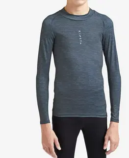 nordic walking Detské spodné tričko na futbal Keepcomfort 100 s dlhými rukávmi sivé