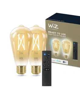 LED osvetlenie WiZ SADA 2xLED Stmievateľná žiarovka ST64 E27/7W/230V 2000-5000K CRI 90 Wi-Fi + DO-WiZ 