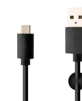 USB káble FIXED Dátový a nabíjací kábel USBUSB-C, USB 2.0, 60 W, 1 m, čierny FIXD-UC-BK