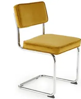 Čalúnené stoličky Stolička W150 horčicová stolička