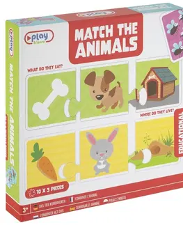Hračky spoločenské hry pre deti RAPPA - Hra Spojte zvieratá s tým, čo jedia a kde žijú (30 kariet) 20x20 cm