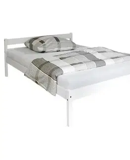Manželské postele Biela posteľ z masívu Nadine 140x200cm