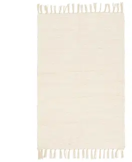 Zošívané koberce TKANÝ HANDRIČKOVÝ KOBEREC Julia 1, 60/90cm, Krémová
