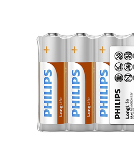 Predlžovacie káble Philips Philips R6L4F/10 - 4 ks Zinkochloridová batéria AA LONGLIFE 1,5V 