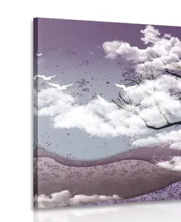 Obrazy prírody a krajiny Obraz strom zaliaty oblakmi