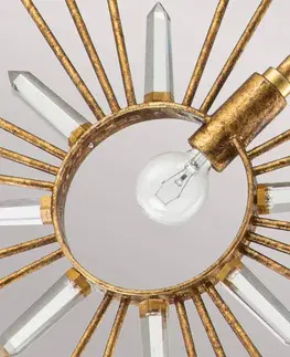 Závesné svietidlá Elstead Závesné svetlo Sun King, povrchová úprava zlatou fóliou 