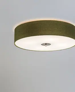 Stropne svietidla Vidiecke stropné svietidlo zelené 50 cm - Jutový bubon