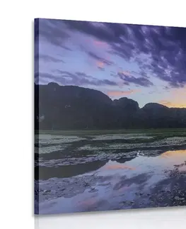 Obrazy prírody a krajiny Obraz romantický západ slnka v horách