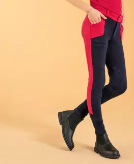nohavice Detské jazdecké nohavice - rajtky 120 tmavomodro-červené