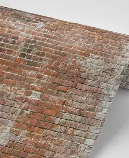 Tapety s imitáciou tehly, kameňa a betónu Fototapeta stará tehlová stena