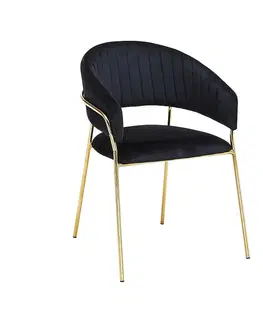 Čalúnené stoličky Stolička Lido 80171g čierna/zlatá